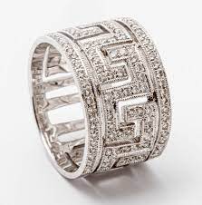 Diamond Greek Key Pattern Ring 1stdibs Com Greek Jewelry Pattern Ring Sapphire And Diamond Band