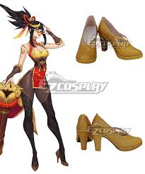 League of Legends The Night Hunter Shauna Vayne Firecracker Vayne Prestige  Edition Golden Cosplay Shoes