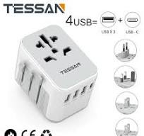TESSAN ユニバーサル トラベル アダプター ワールドワイド USB & タイプ C 付き、米国 EU 英国 AUS 旅行用国際プラグ  オールインワン壁充電器 - AliExpress デュアル USB 充電ポートを備えた国際ユニバーサル トラベル アダプター オールインワン  ワールドワイド ...