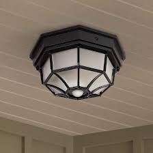 My carriage style hanging light is made of glass and white painted aluminum and can be mounted to entrance way ceilings. Octagonal 12 Wide Black Motion Sensor Outdoor Ceiling Light H7011 Lamps Plus Outdoor Ceiling Lights Outdoor Light Fixtures Ceiling Lights