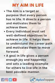My Aim In Life Essay | Essay On My Aim In Life For Students And Children In  English - A Plus Topper