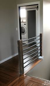Common powder coating finishes for metal handrails and balusters include black, pewter, bronze. Rustic Industrial Stair Banister Happihomemade With Sammi Ricke