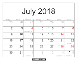 July 2018 Calendar Printable Template July Calendar 2018 July 2018 Printable Calendar July 2018 Calendar November Calendar Calendar Printables Calendar Word