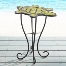 Turtle Mosaic Accent Table Green Outdoor Accent Table Mosaic Accent Table Mosaic Patio Table