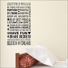 26 partners in crime famous sayings, quotes and quotation. Wall Sticker Quote For Love Sister Rules Partners In Crime Cut Matt Vinyl Decal 232545592137 2 Bespoke Graphics