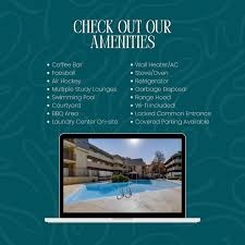 Check out our amenities! ✨🏡 From cozy lounges and game rooms to a  sparkling pool and outdoor hangout spots, University Court has everything  you need to study, relax, and socialize — all