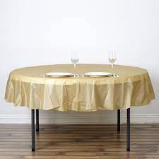 84 Gold Crushed Design Plastic Round Tablecloth Plastic Table Covers Table Cloth Plastic Tables