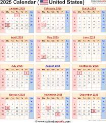 Below is our united states 2025 yearly calendar with federal holidays highlighted in red and prominent holidays highlighted in blue. 2025 Calendar For The Usa With Us Federal Holidays