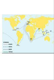 Gambar peta rute perjalanan inggris ke indonesia. Gambar Peta Jalur Penjelajahan Bangsa Barat Brainly Co Id