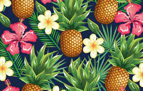 Tropical floral pattern desktop wallpaper. Wallpaper Flowers Background Pineapple Flowers Pattern Pineapple Tropical Tropic Floral Images For Desktop Section Tekstury Download