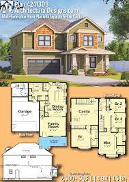 Plan 42413db Multi Generation House Plan With Separate In Law Casita In 2021 Sims House Design Sims 4 House Plans Sims House Plans