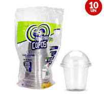 Copo Cristal Tampa Bolha Sem Furo 300ml 10 Unidades G830 GALVANOTEK
