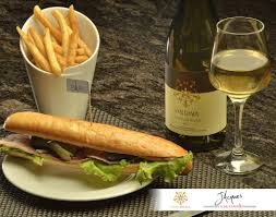Parisian Sandwich French Fries A Glass Of White Wine Accord Met Et Vin Pairing Food And Wine