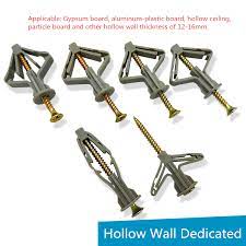 Screws are a better bet than nails for renovation projects, where staggering the boards makes for a stronger ceiling and prevents any cracks that may develop in the filler from running the full width or length of the room. Plasterboard Hollow Wall Butterfly Expansion Pipe Screw Expansion Pipe Plastic Plane Expansion Pipe Stopper Screw Screws Aliexpress