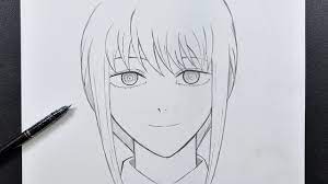 Anime sketch | How to draw Makima from chainsaw man step-by-step - YouTube