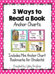 3 Ways To Read A Book Anchor Chart Worksheets Teaching