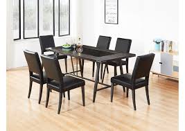 Dining room table sets are a fast way to make a dining room look perfectly pulled together. Alexander Black Table W 6 Chairs The Furniture Loft