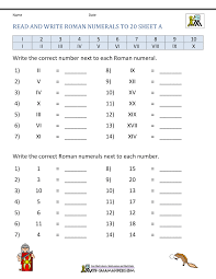Roman Numerals Worksheet