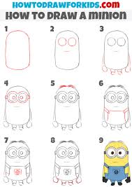 Draw two circles and draw a small circle inside each to get the eyes. How To Draw A Minion Easy Drawing Tutorial For Kids