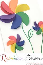 How To Make Easy Rainbow Paper Flowers For Kids In 2021 Paper Flowers For Kids Spring Crafts For Kids Rainbow Paper