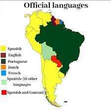 Official Languages In South America Language Map South America Map South America
