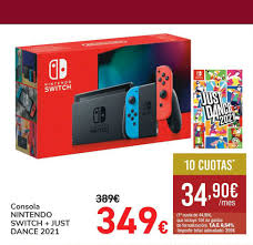 Tabla comparativa de los mejores en relación calidad y precio. Oferta Consola Nintendo Switch Just Dance 2021 En Carrefour