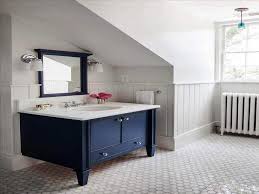 If you don't need a lot of storage space, consider minimalist vanity with just a few drawers and a simple sink. 30 Most Navy Blue Bathroom Vanities You Shouldn T Miss
