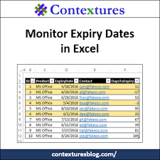 Monitor Expiry Dates In Excel Excel Dating Monitor