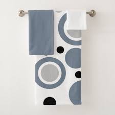 Red and charcoal grey stripes bath towel set. Slate Grey Silver White Geometric Solids Bath Towel Set Zazzle Com Towel Set Bath Towel Sets Bathroom Items