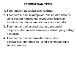 Maybe you would like to learn more about one of these? Pengertian Teori Teori Adalah Abstraksi Dari Realitas Ppt Download