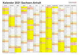 Dieser druckfertige kalender ist absolut kostenlos. Kalender 2021 Sachsen Anhalt Ferien Feiertage Pdf Vorlagen
