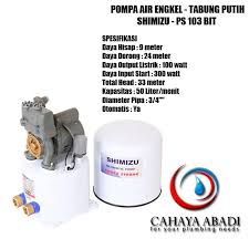 Harga mesin pompa air jet 100 bit shimizu (daya hisap 11 meter) rp850.000. Pompa Air Shimizu Ps 103 Bit 100 Watt Engkel Tabung Putih Shopee Indonesia