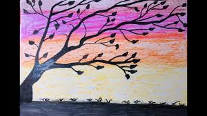 Also drawing sunset colored pencil available at png transparent variant. Landscape In Coloured Pencil How To Draw Sunset Drawing Nature Tree Sky Scenery Youtube