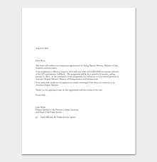 It is on the basis of qualifications and experience that someone is appointed. Temporary Appointment Letter 9 Samples Formats