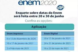 O simulador de aprovação do enem ajuda você a descobrir que cursos você entraria usando a sua nota do enem. Enquete Sobre Datas Do Enem Sera Feita Ate 30 De Junho