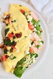 Today i used 6 eggs, some browned sausage, 3/4 cup of milk and one chopped green onion. Colorful Mediterranean Omelette With Feta Milk Honey Nutrition