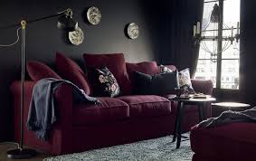One Room Two Styles Burgundy Sofa Living Room Burgundy Sofas Home Living Room