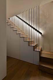 Design Detail These Wood Stairs Have A Handrail With Hidden Lighting Stairs Design Modern Stair Railing Design Hidden Lighting