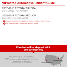 Vipmotoz Black Housing Oe Style Headlight Headlamp Assembly For 2007 2013 Toyota Tundra 2008 2017 Sequoia Driver Passenger Side