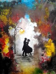 Valentine S Day Love Couple Dance Original Watercolor Etsy Watercolor Paintings Abstract Art Art Painting
