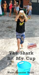 Shark And Water Themed Fun Toddler Approved Water Games For Kids Backyard Water Games Outdoor Water Games