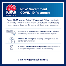 توییتر Nsw Health در توییتر To Help Stop The Spread Of Covid 19 Nsw Residents Returning From Victoria Must Go Into Mandatory Hotel Quarantine For 14 Days At Their Own Expense This