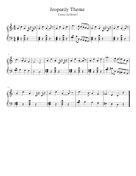 Jeopardy Theme Piano Music Free Sheet Music Sheet Music