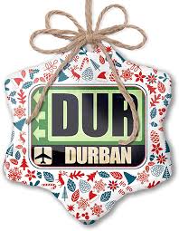 At present, there are 7 domestic flights from durban. Amazon Com Neonblond Christmas Ornament Airportcode Dur Durban Red White Blue Xmas Home Kitchen