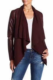 Blanknyc Denim Faux Leather Drape Front Jacket Nordstrom Rack Drape Front Jacket Drape Jacket Blank Nyc