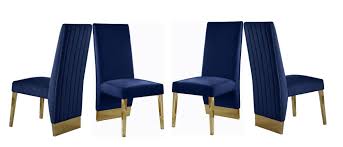 Judith blue velvet dining chair | what makes judith such a brilliant chair? Buy Meridian 755 Porsha Dining Side Chair 4 Pcs In Blue Velvet Online