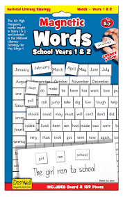 words years 1 2 magnetic activity chart national literacy strategy