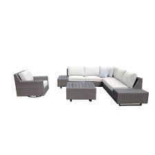 Taupe Left Facing Patio Sofa With Storage Table Vale In 2020 Patio Sofa Table Storage Rc Willey Furniture