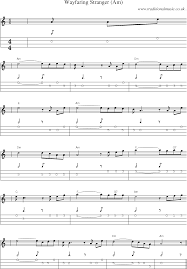Music Score And Mandolin Tabs For Wayfaring Stranger Am Mandolin Mandolin Lessons Violin Music