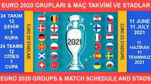 Futbolseverlerin hasretle beklediği, 31 gün sürecek ve 51 maça sahne olacak turnuvada, 24 milli takım mücadele edecek. Euro 2020 Gruplari Mac Takvimi Ve Stadlar Euro 2020 Groups Match Fixtures And Stadiums June July21 Youtube